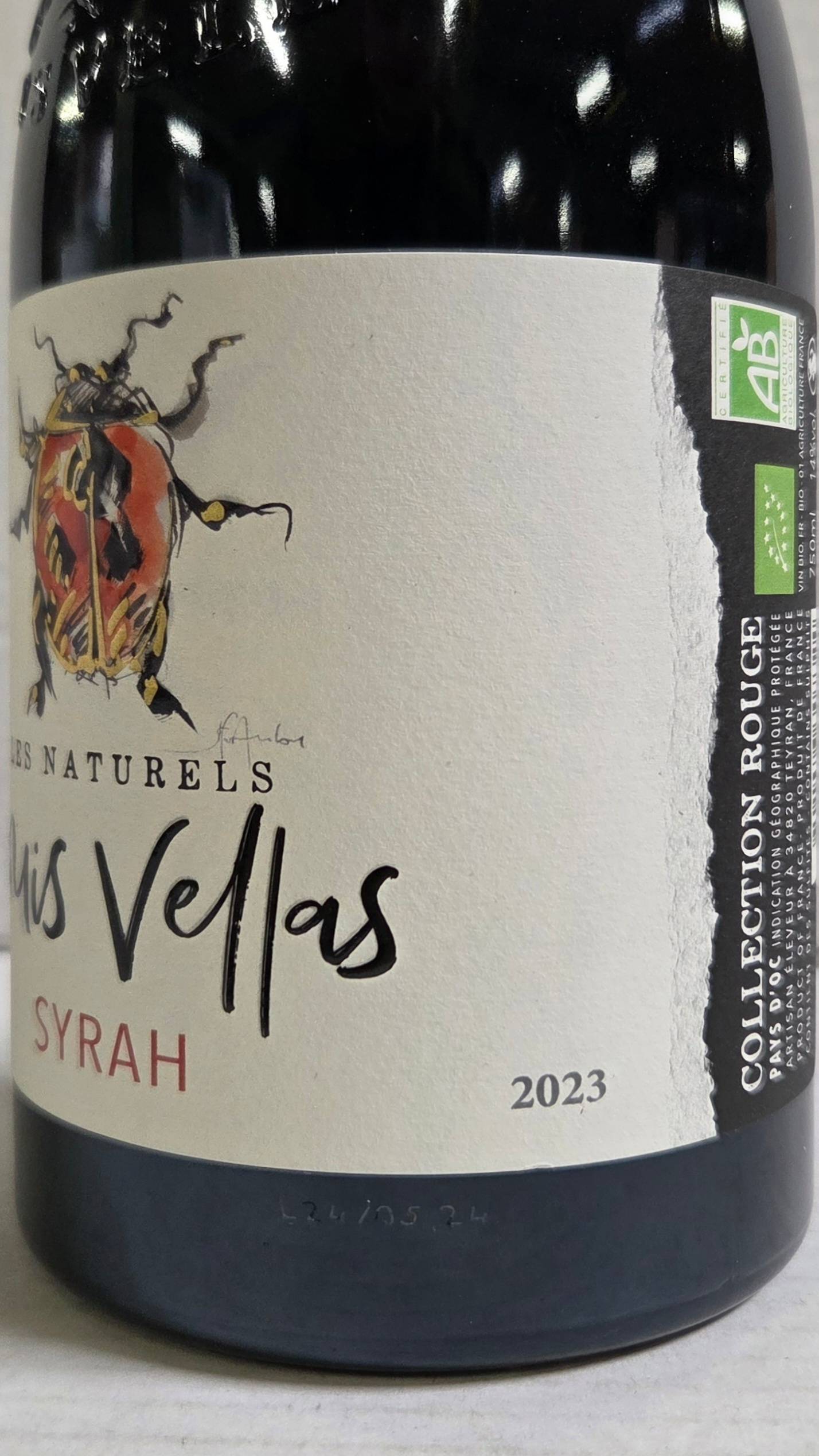 Les Naturels Louis Vellas Syrah Collection Rouge 2023 kaitstud geograafilise tähisega vein (mahevein) (Vignobles Vellas) 14% 0,75l - Image 3