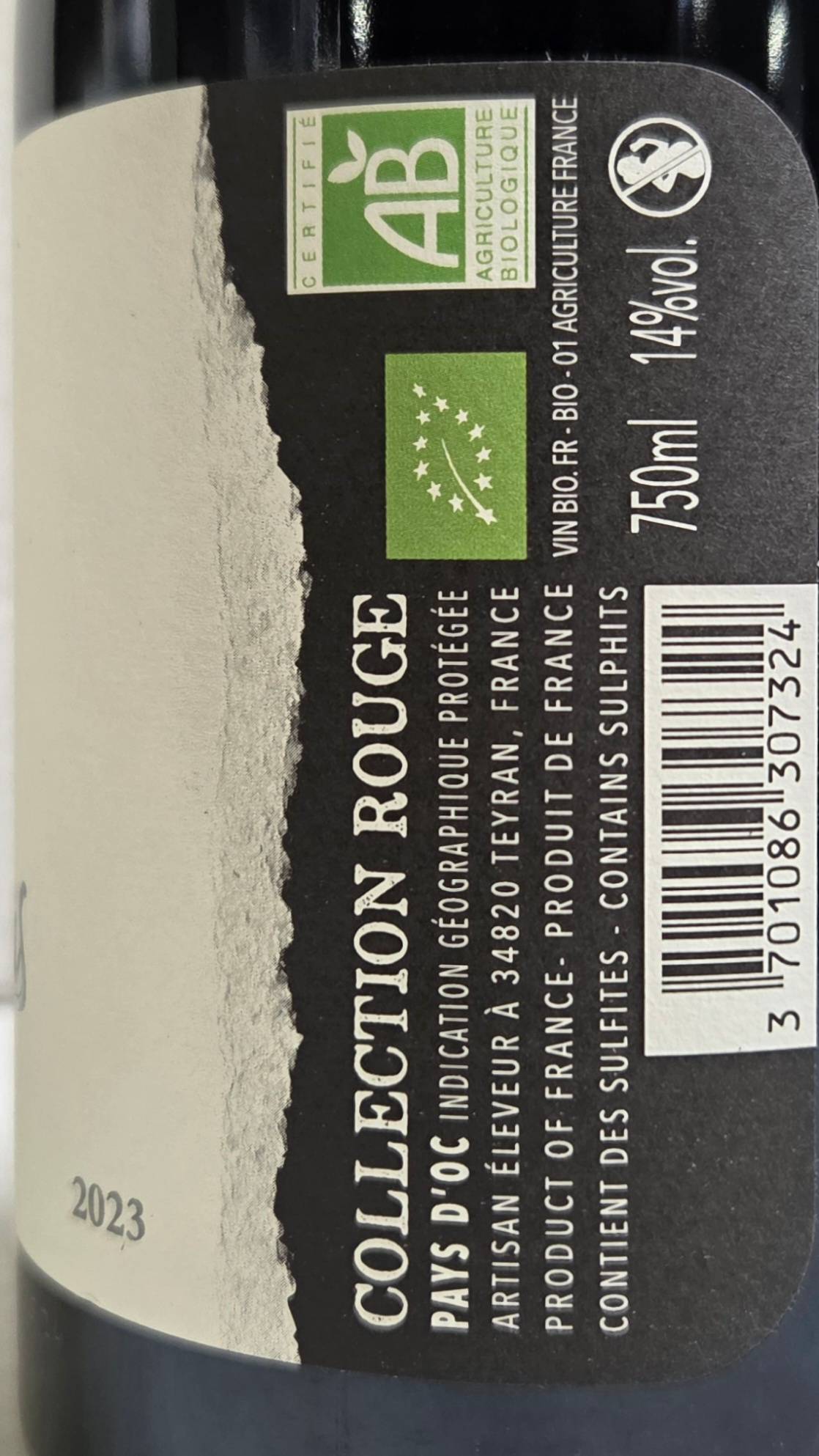 Les Naturels Louis Vellas Syrah Collection Rouge 2023 kaitstud geograafilise tähisega vein (mahevein) (Vignobles Vellas) 14% 0,75l - Image 4